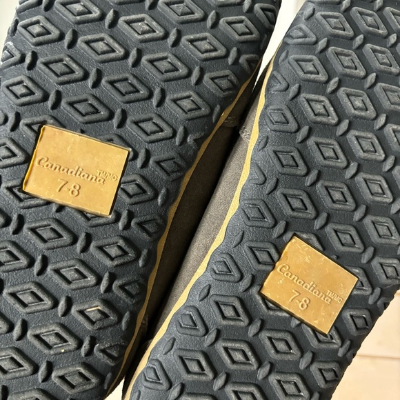 Grey/Taupe Suede Slippers - Picture 4 of 10